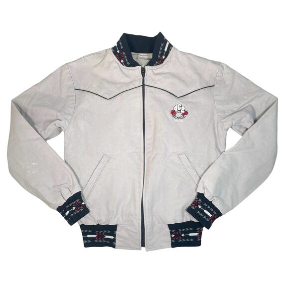 Vintage RARE Paul McCartney 1990 World Tour Gray Full Zip Bomber Jacket - Picture 2 of 11